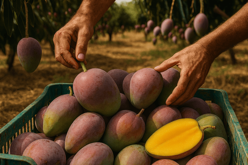 Cosecha de mango dulce