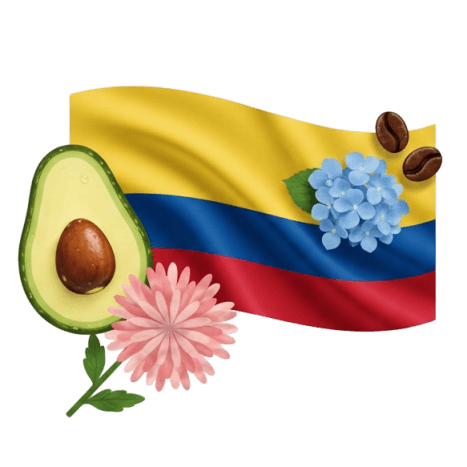 Flores y frutas colombianas
