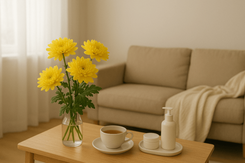 crisantemos amarillos para la decoracion del hogar