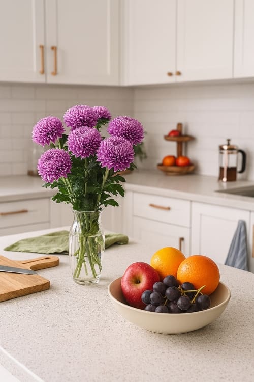 cuidados del crisantemo en jarrón